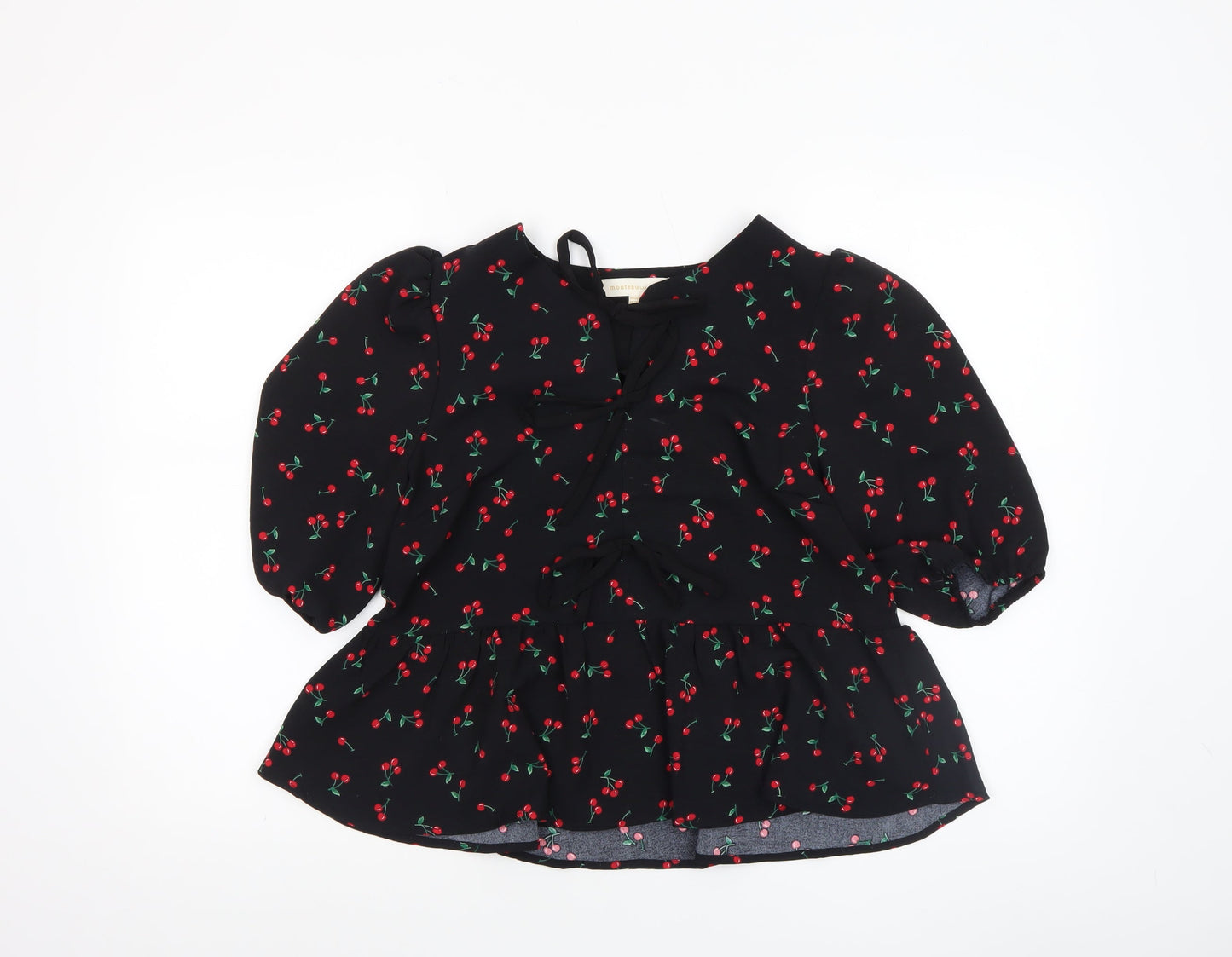 Womens UK Size L Monteau Los Angeles Black Tunic Blouse