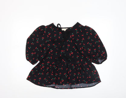 Womens UK Size L Monteau Los Angeles Black Tunic Blouse