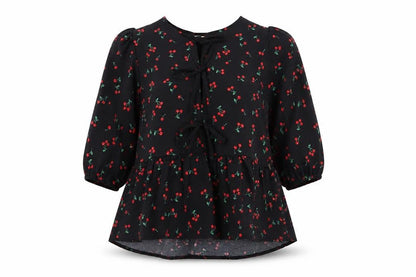 Womens UK Size L Monteau Los Angeles Black Tunic Blouse