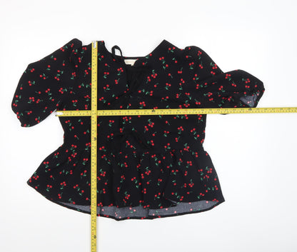 Womens UK Size L Monteau Los Angeles Black Tunic Blouse