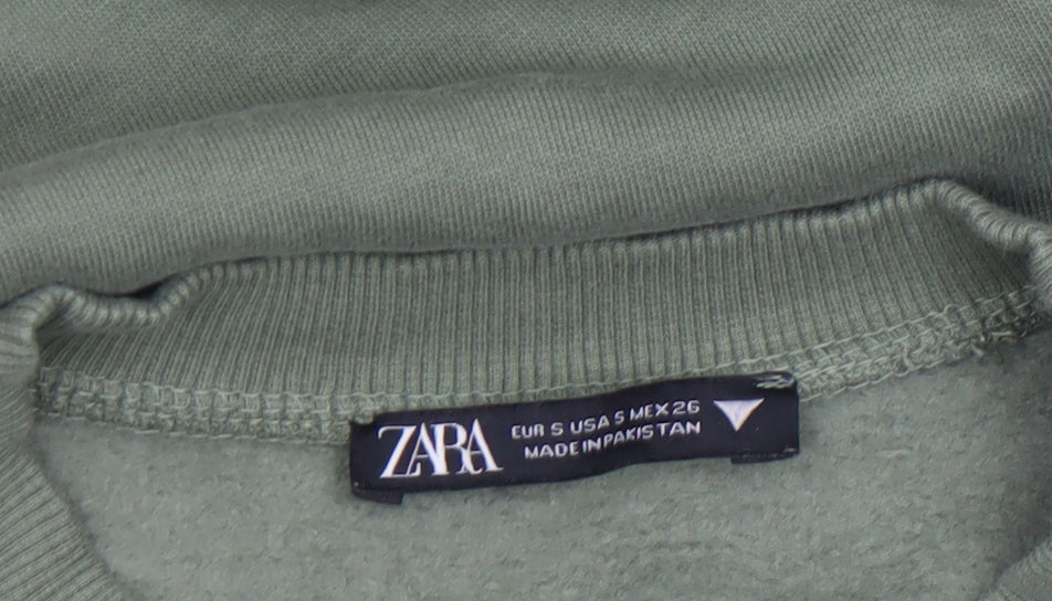 Womens UK Size S Zara Green Pullover Sweatshirt