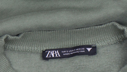Womens UK Size S Zara Green Pullover Sweatshirt