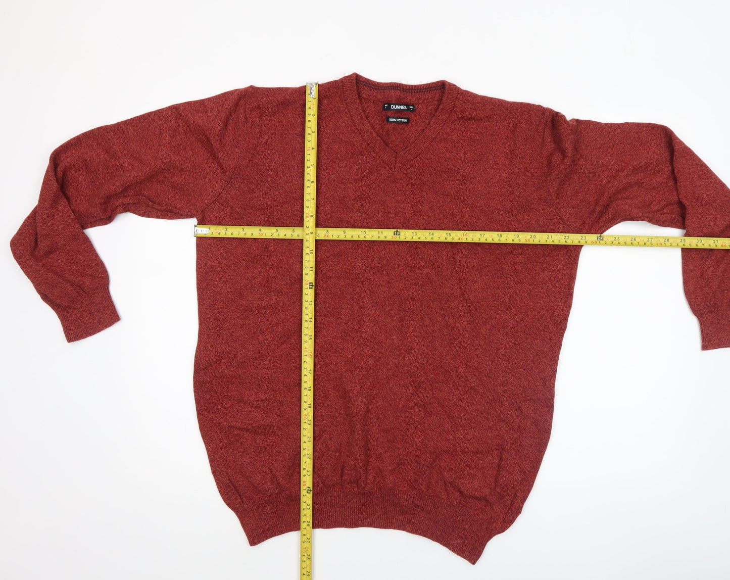 Mens UK Size L Dunnes Red Pullover Jumper