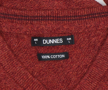 Mens UK Size L Dunnes Red Pullover Jumper