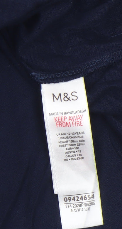 Marks and Spencer Girls Blue Harry Potter Long Sleeve Pullover T-Shirt 12-13 Years