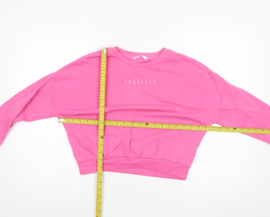 Marks and Spencer Girls Pink Fearless Logo Sweatshirt 12 Years Pullover