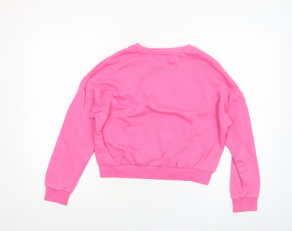 Marks and Spencer Girls Pink Fearless Logo Sweatshirt 12 Years Pullover