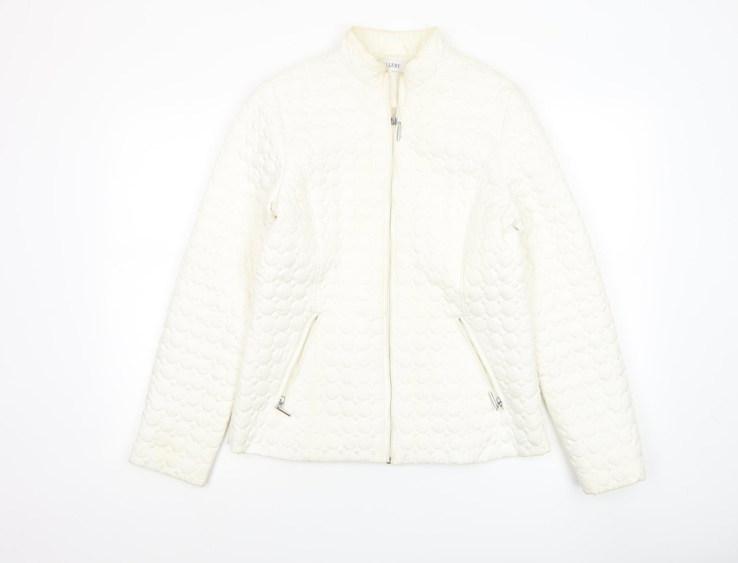 Womens UK Size 10 Gallery Ivory Quilted Coat
