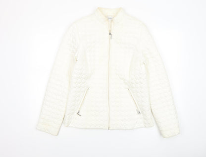 Womens UK Size 10 Gallery Ivory Quilted Coat