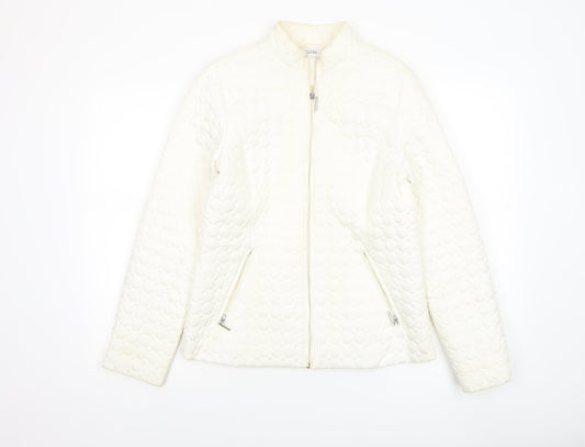 Womens UK Size 10 Gallery Ivory Quilted Coat