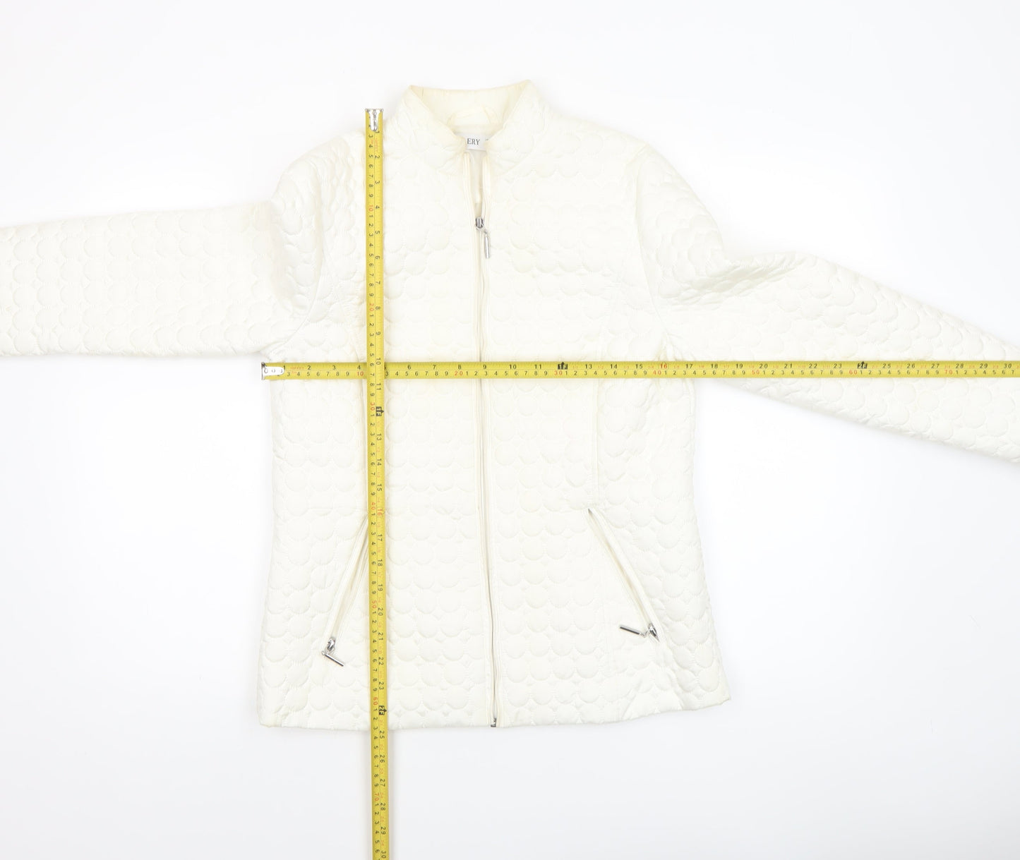 Womens UK Size 10 Gallery Ivory Quilted Coat