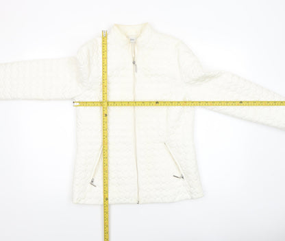 Womens UK Size 10 Gallery Ivory Quilted Coat