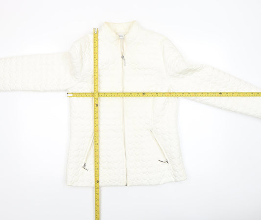 Womens UK Size 10 Gallery Ivory Quilted Coat