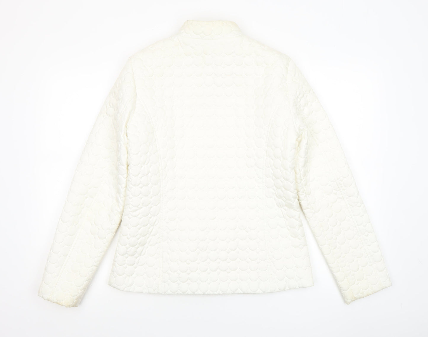 Womens UK Size 10 Gallery Ivory Quilted Coat