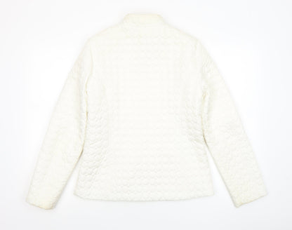 Womens UK Size 10 Gallery Ivory Quilted Coat