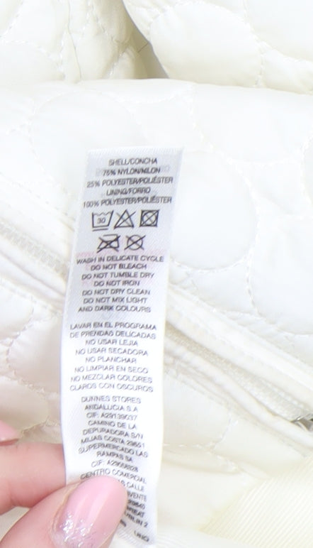 Womens UK Size 10 Gallery Ivory Quilted Coat