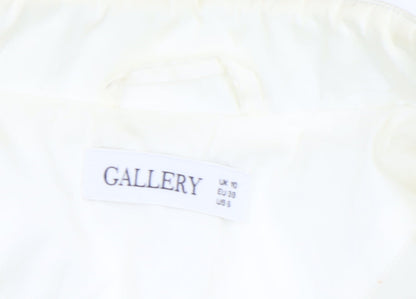 Womens UK Size 10 Gallery Ivory Quilted Coat