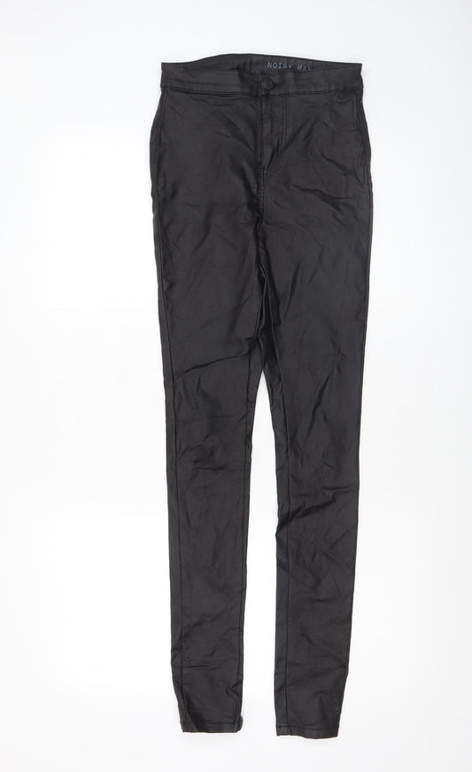 Womens UK Size XS Noisy may Slim Fit Jegging Black Trousers