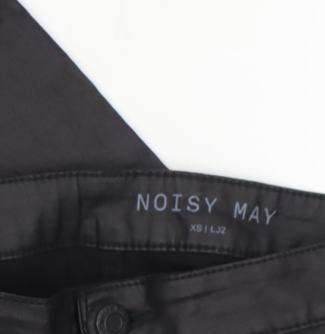 Womens UK Size XS Noisy may Slim Fit Jegging Black Trousers