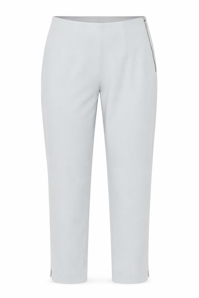 Front view of Gallery Women’s Grey Slim Fit Stretch Zip Trousers, size UK 10