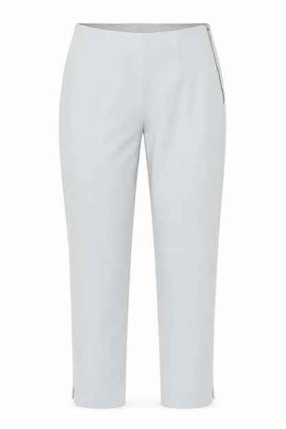 Front view of Gallery Women’s Grey Slim Fit Stretch Zip Trousers, size UK 10