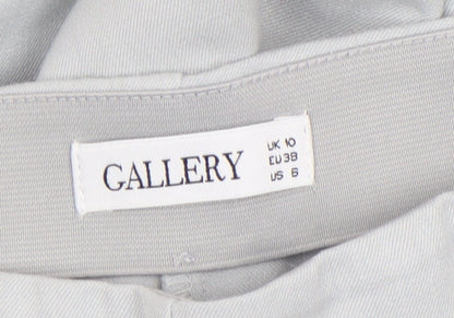 Gallery Women’s Grey Slim Fit Stretch Zip Trousers Size 10