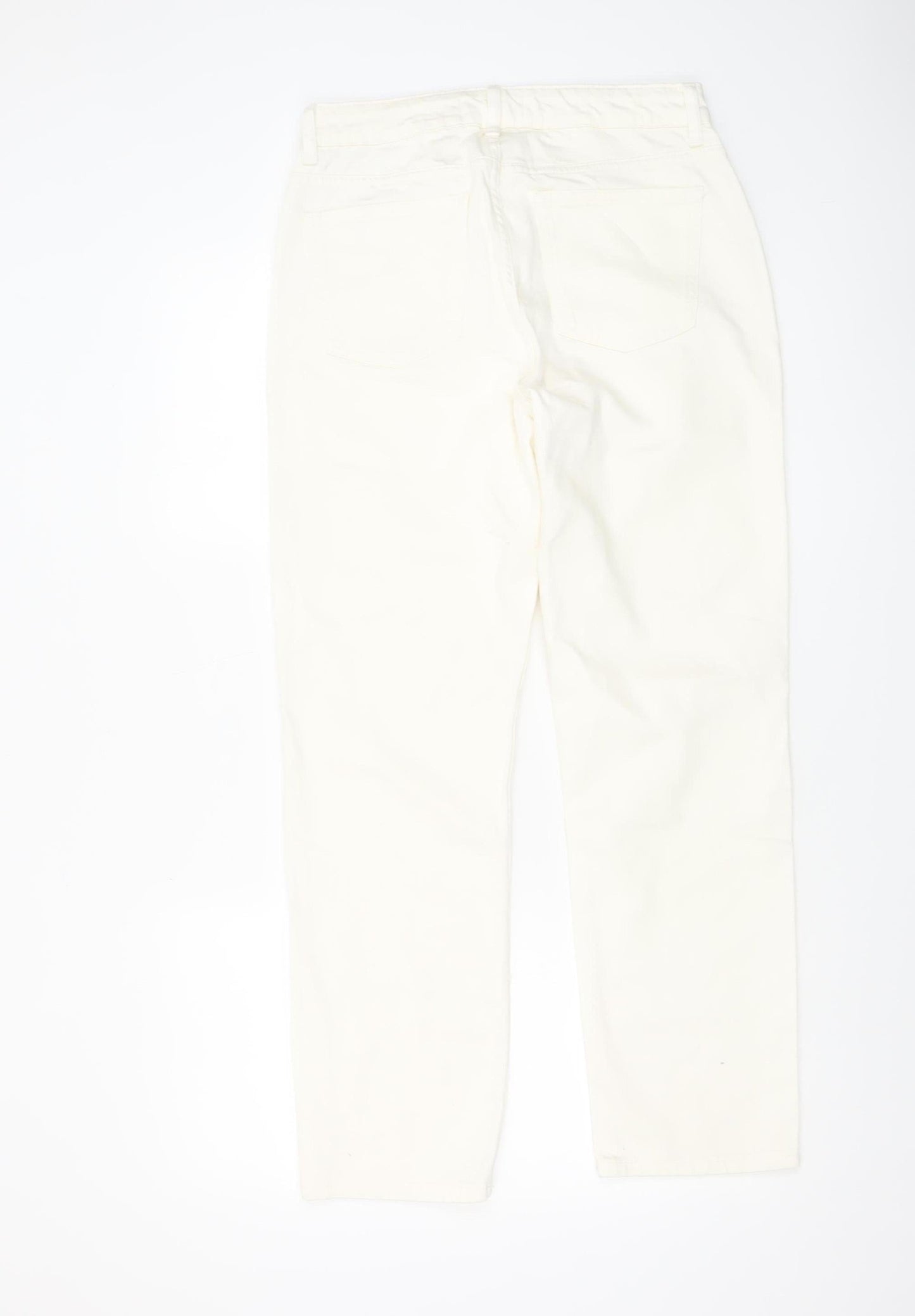 Primark Women White Slim Straight Denim Jeans Size 8