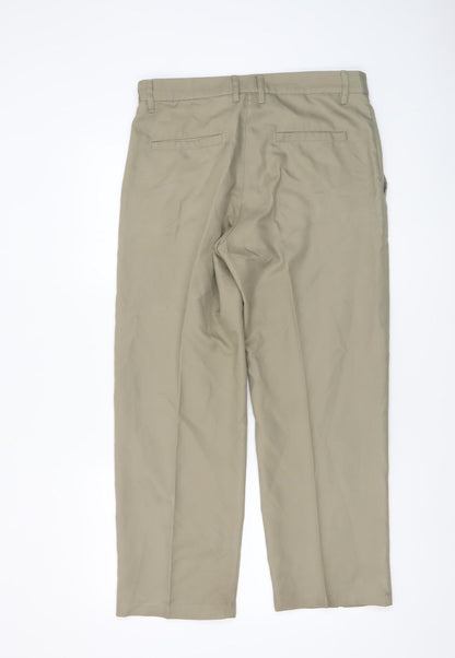 Mens UK Size M Slazenger Classic Fit Chino Beige Trousers