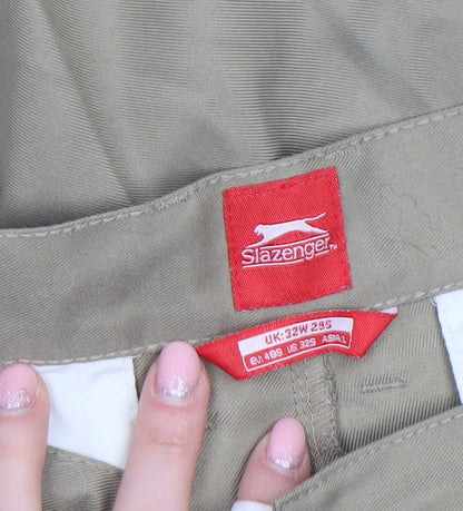 Mens UK Size M Slazenger Classic Fit Chino Beige Trousers