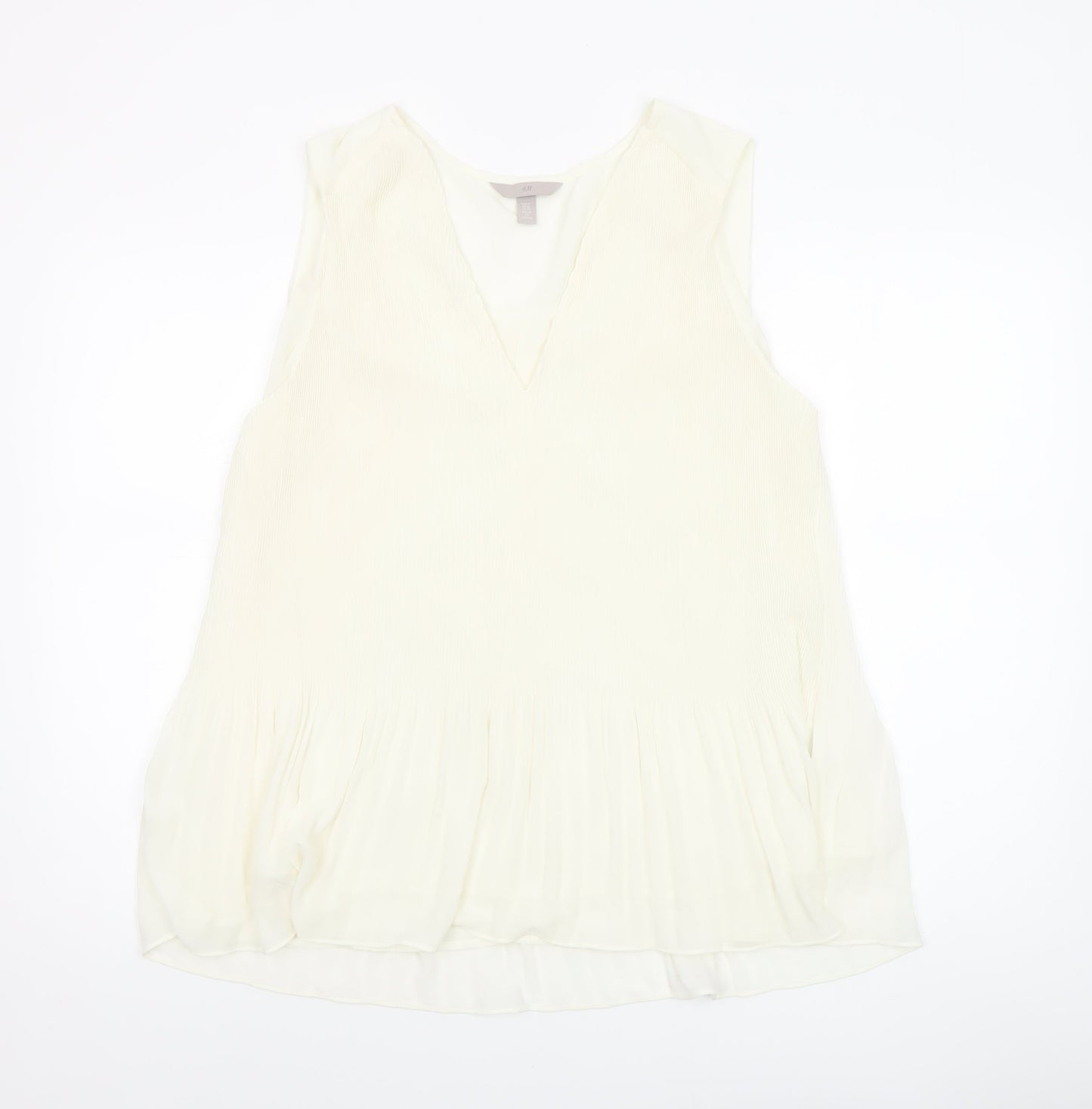 Womens UK Size L H&M Ivory Tunic Blouse