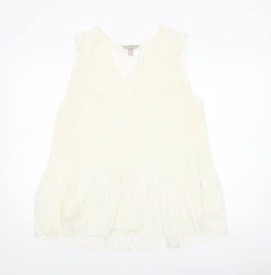 Womens UK Size L H&M Ivory Tunic Blouse
