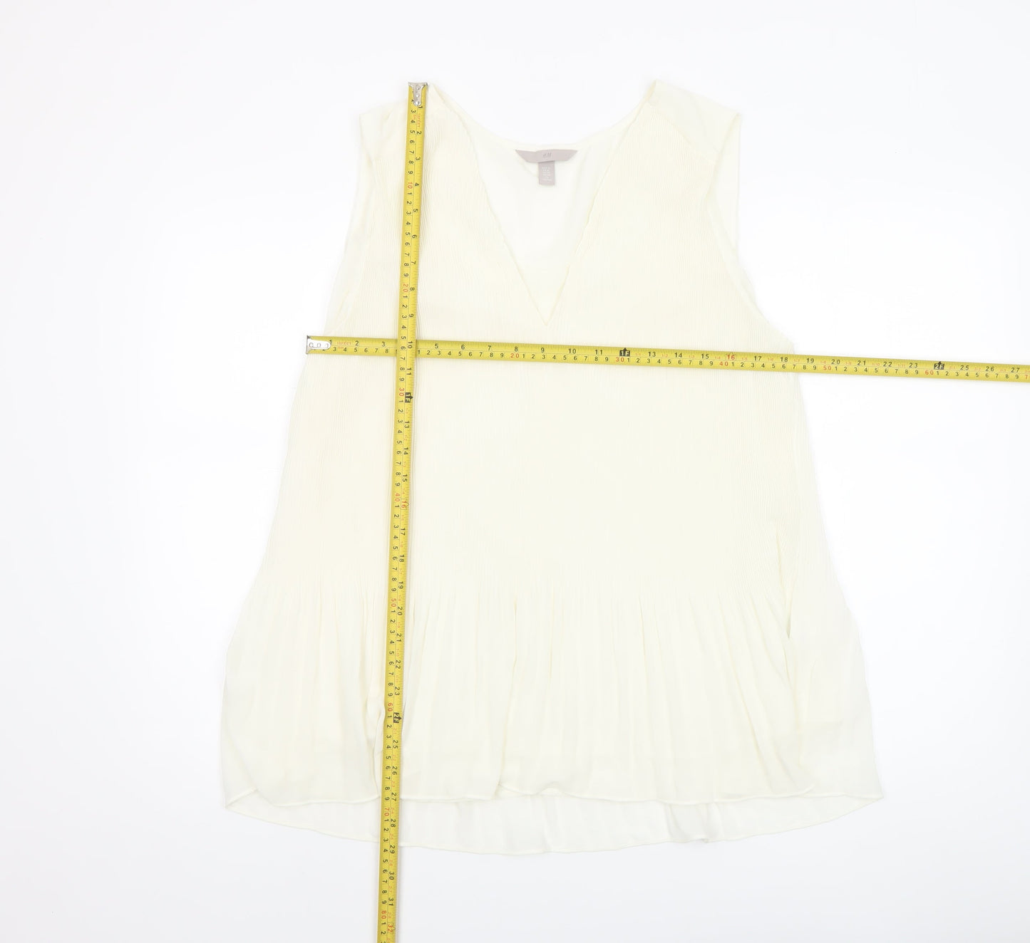 Womens UK Size L H&M Ivory Tunic Blouse