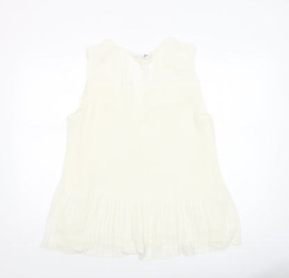 Womens UK Size L H&M Ivory Tunic Blouse
