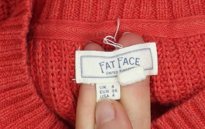 Womens UK Size 8 Fat Face Red Pullover Jumper