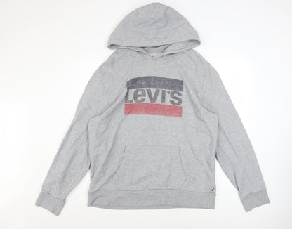 Mens UK Size L Levi's Grey Pullover Hoodie