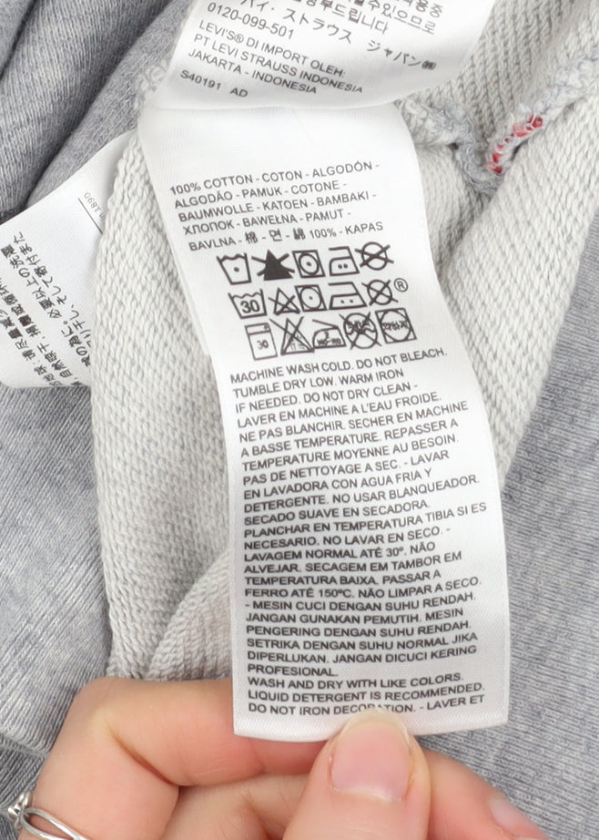 Mens UK Size L Levi's Grey Pullover Hoodie