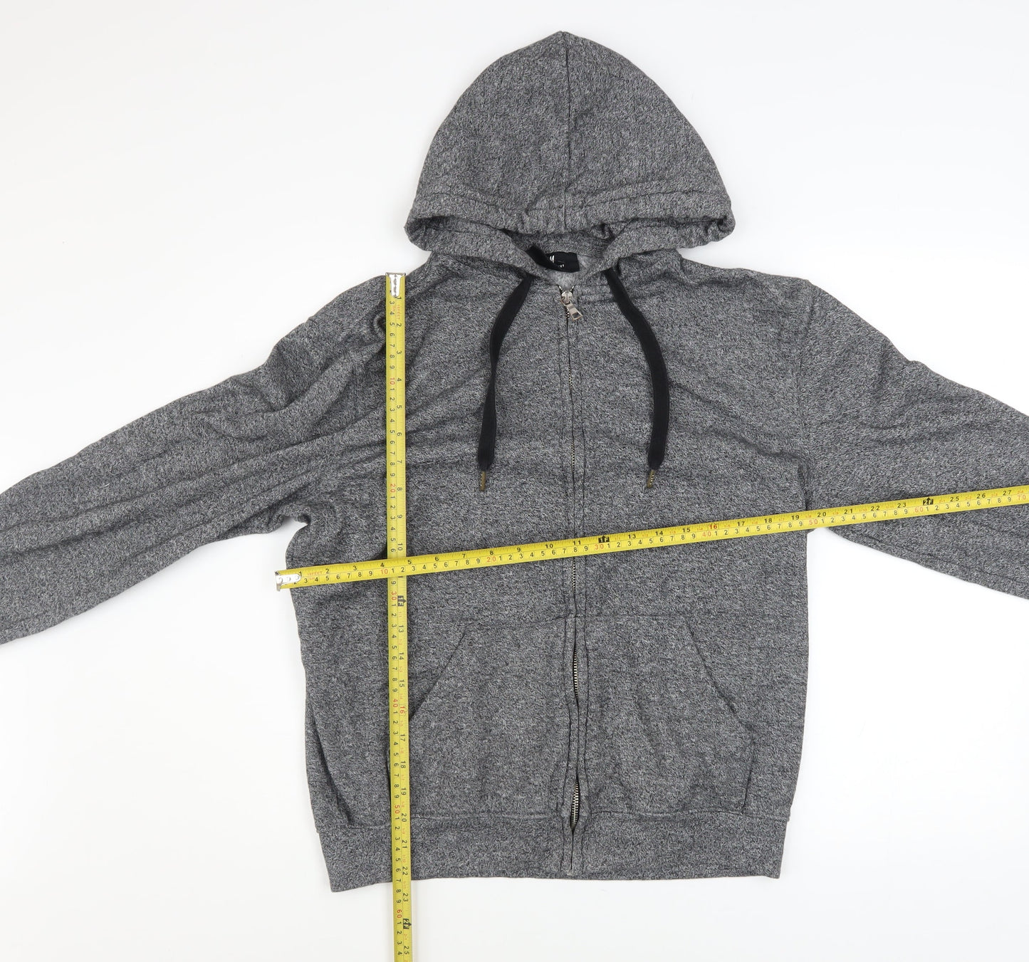 Mens UK Size S H&M Grey Full Zip Hoodie