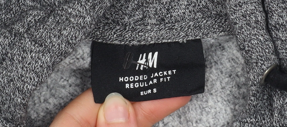 Mens UK Size S H&M Grey Full Zip Hoodie