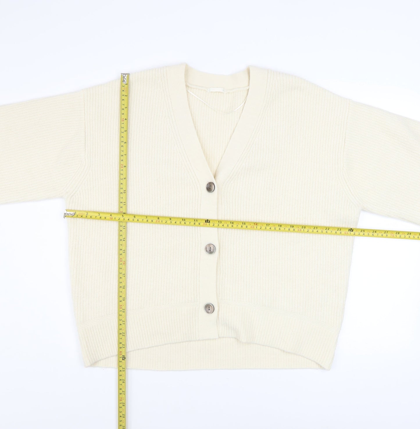 Womens UK Size XL GU Ivory Cardigan Jumper