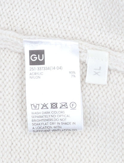 Womens UK Size XL GU Ivory Cardigan Jumper