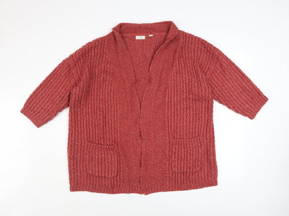 Womens UK Size 16 Fat Face Red Cardigan Jumper