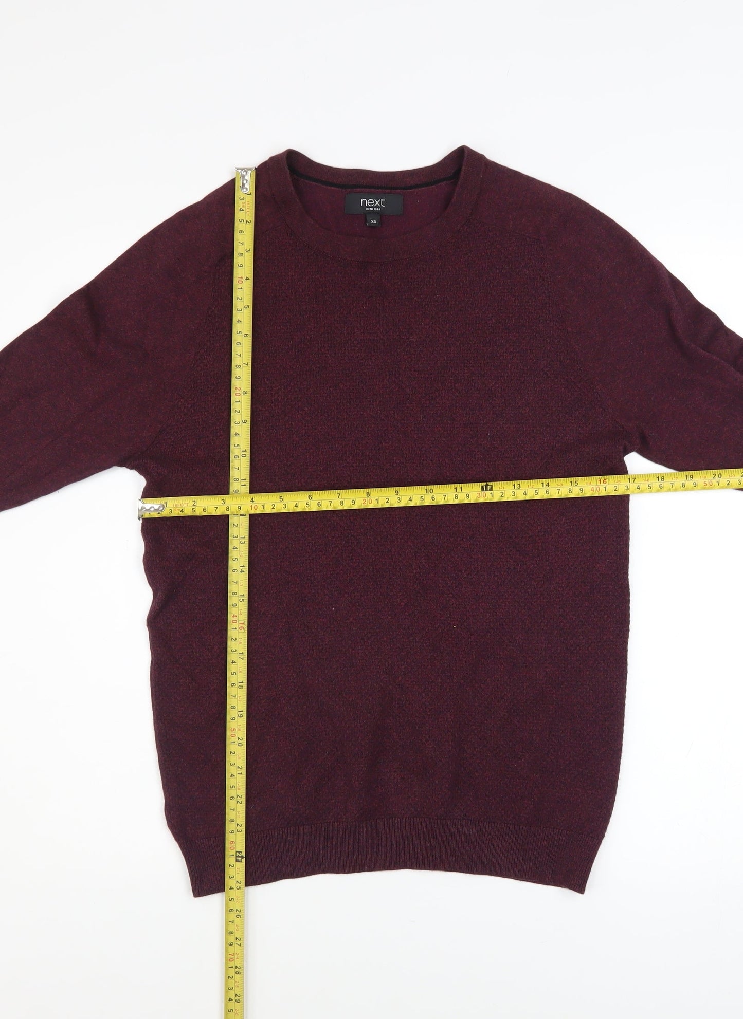 Mens UK Size XS NEXT Red Pullover Jumper
