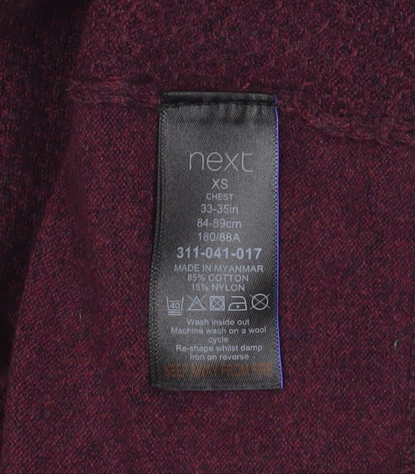 Mens UK Size XS NEXT Red Pullover Jumper
