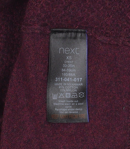 Mens UK Size XS NEXT Red Pullover Jumper
