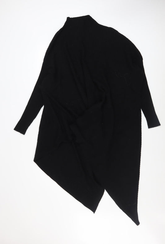 Womens UK Size One Size Moocci Black Cape Jumper