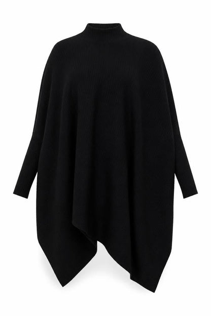 Womens UK Size One Size Moocci Black Cape Jumper