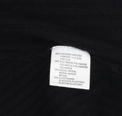 Womens UK Size One Size Moocci Black Cape Jumper