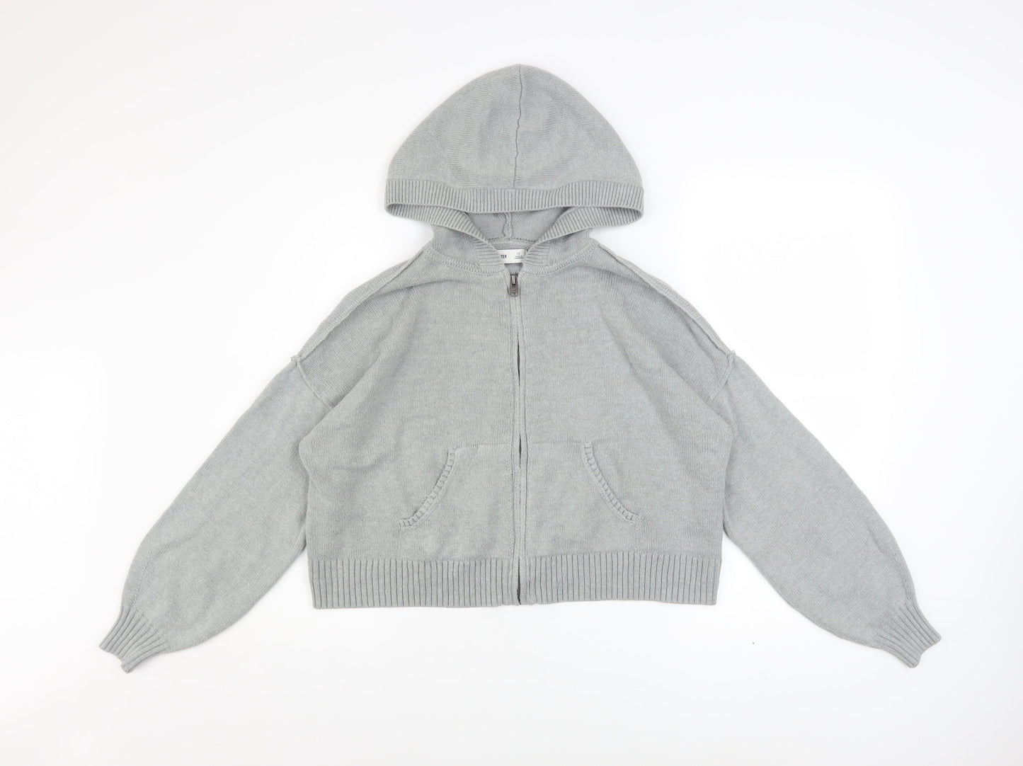Womens UK Size XS Hollister Grey Full Zip Hoodie