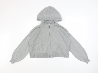 Womens UK Size XS Hollister Grey Full Zip Hoodie