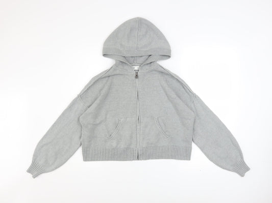 Womens UK Size XS Hollister Grey Full Zip Hoodie